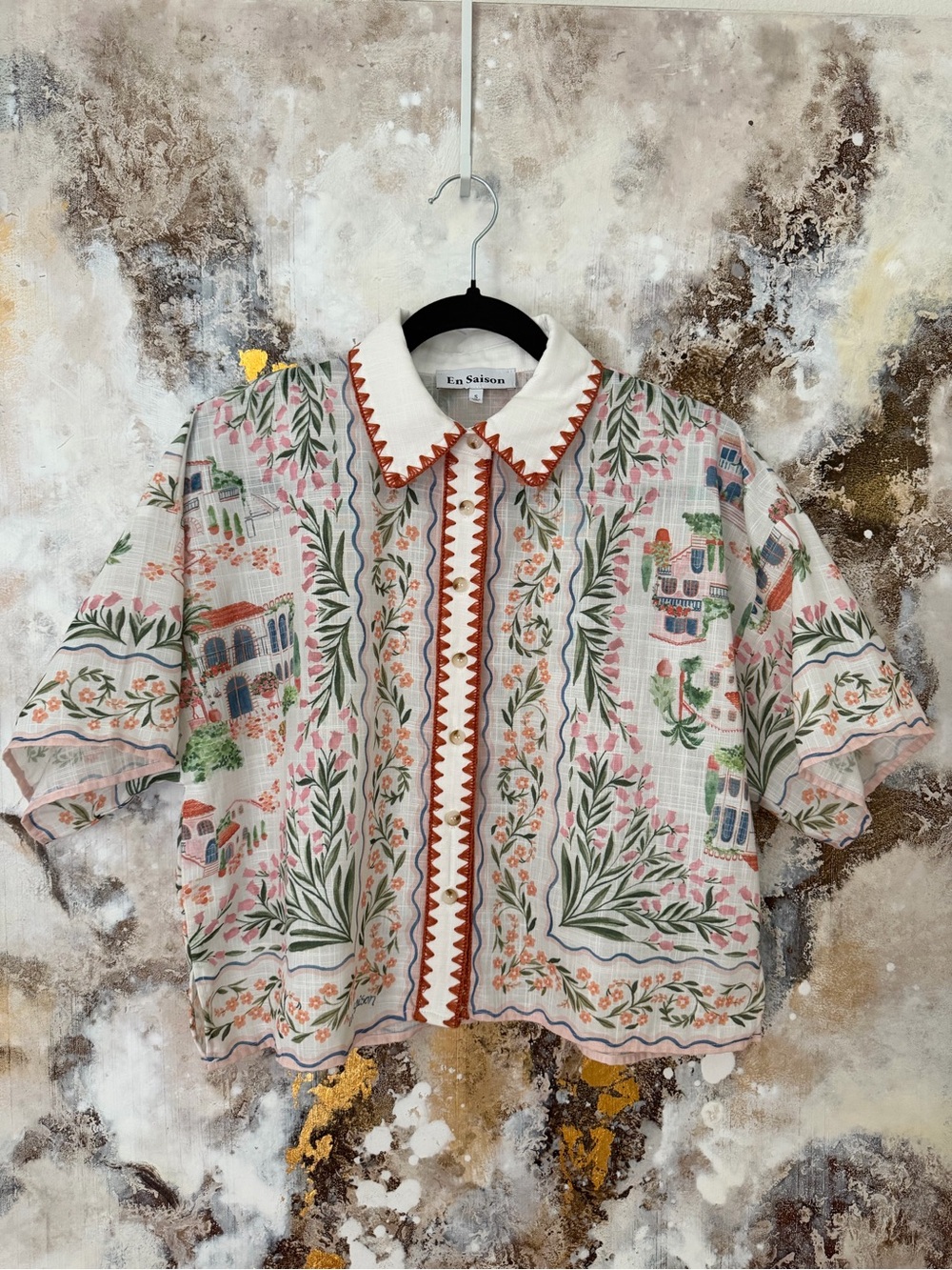En Saison Alaia Button Down Shirt Size S
